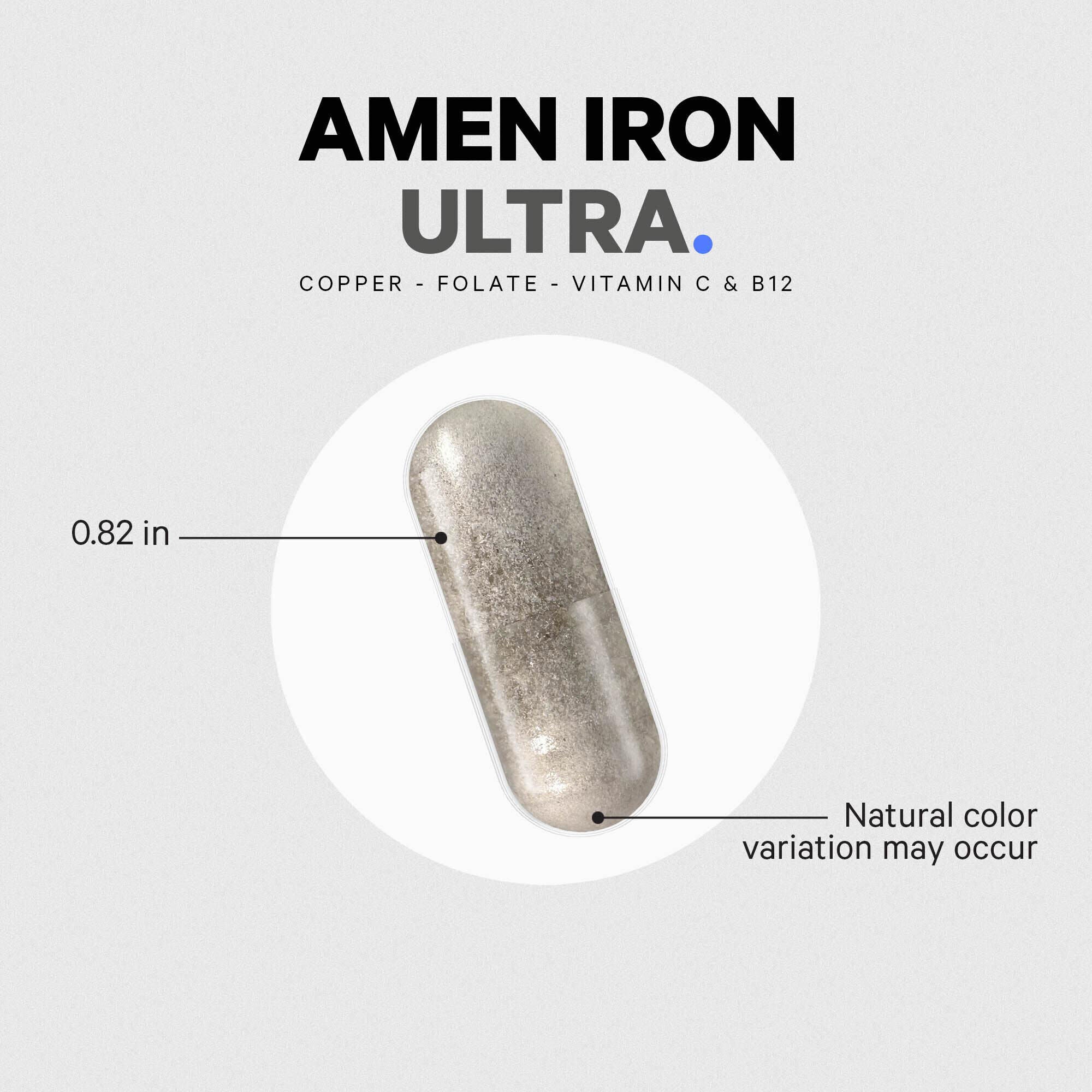 AMEN - Iron Ultra - 60 Capsules (60 Servings)  | GNC